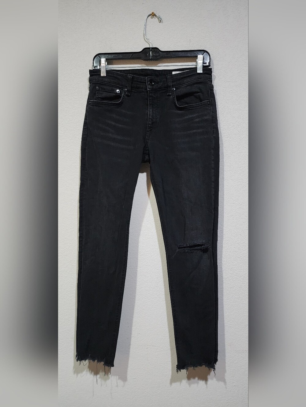 Rack & Bone Men's Black Slim Fit Ripped Jeans Size 27
